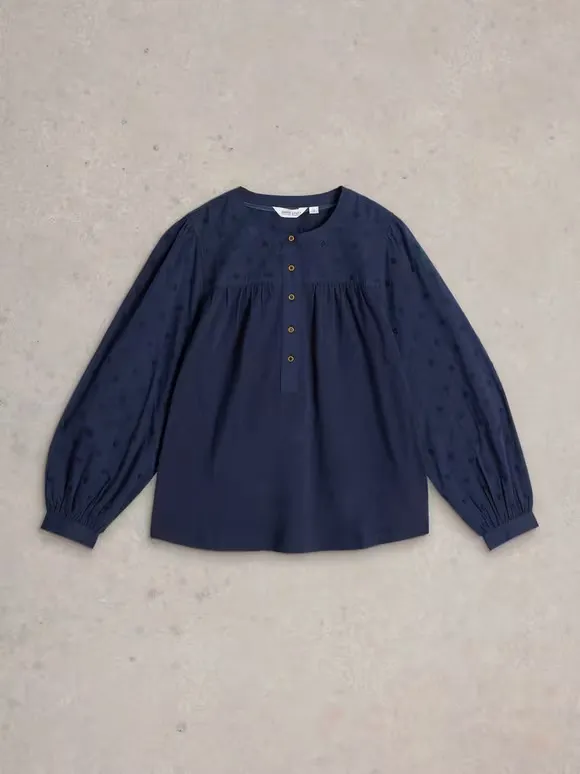 Crew Neck Dobby Mix Shirt