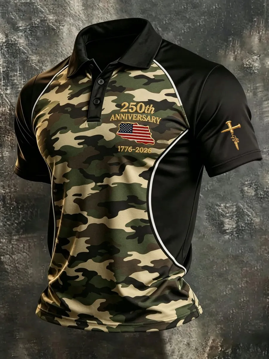 Men's American Flag 250th Vintage Polo