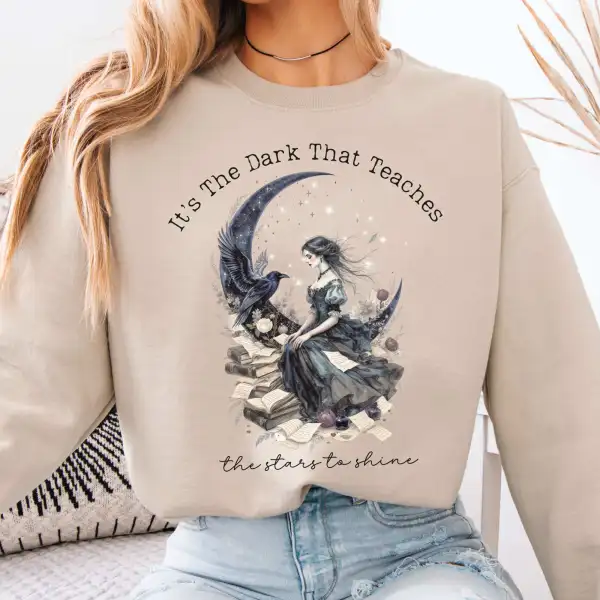 Celestial Moon Witch Graphic Sweatshirt