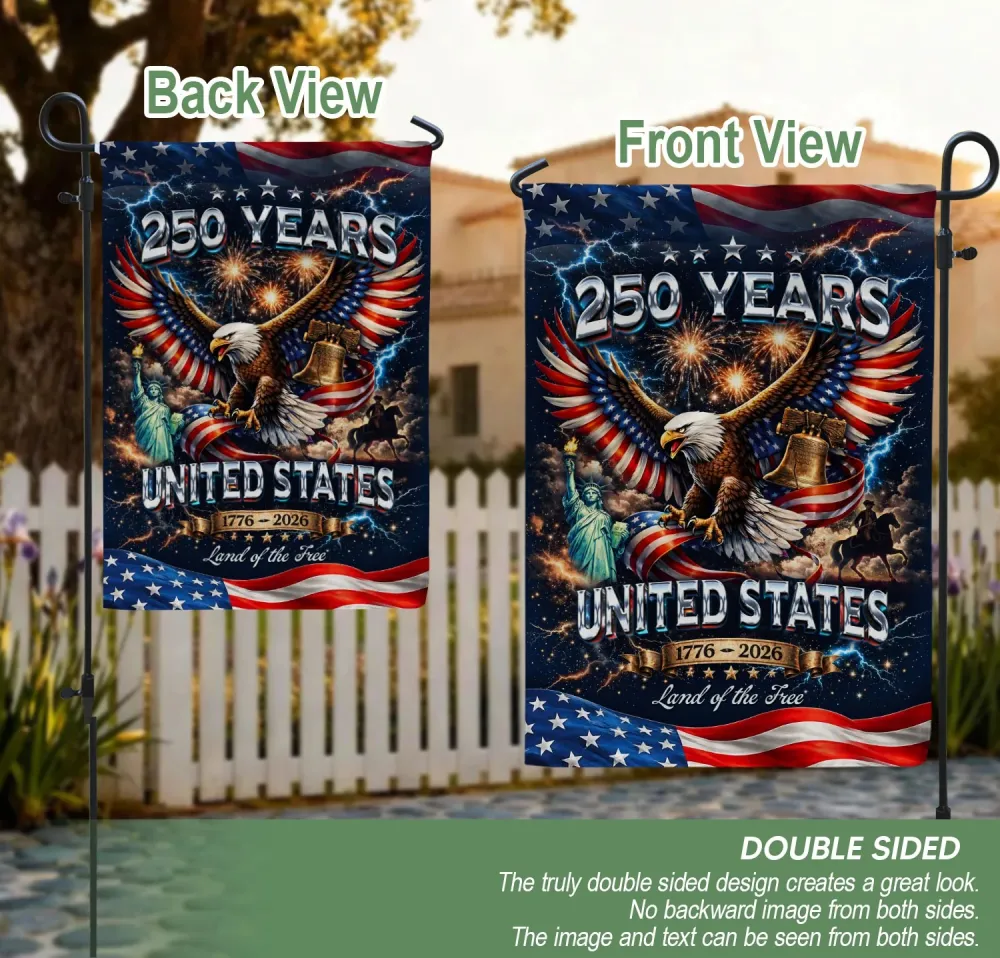 America 250Th Anniversary 1776–2026 House Flag – Bald Eagle & Statue