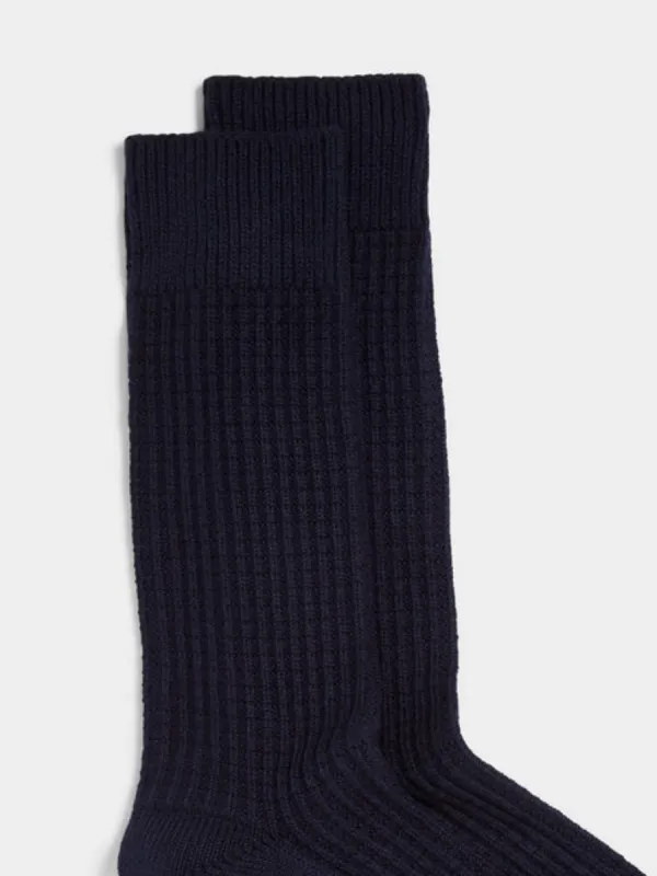 Casual Plain Waffle Socks