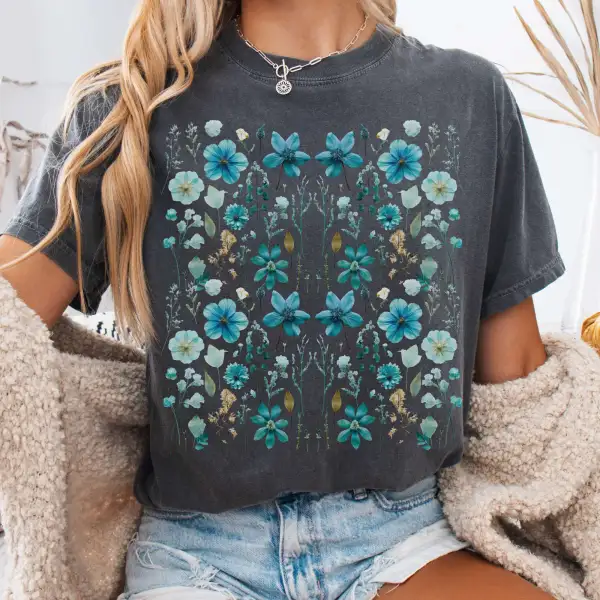 Vintage Turquoise Wildflower Tee