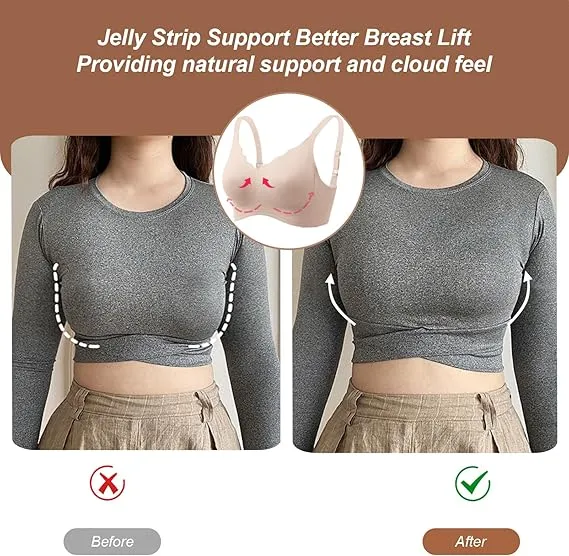 Scalloped Wireless Push Up Bra