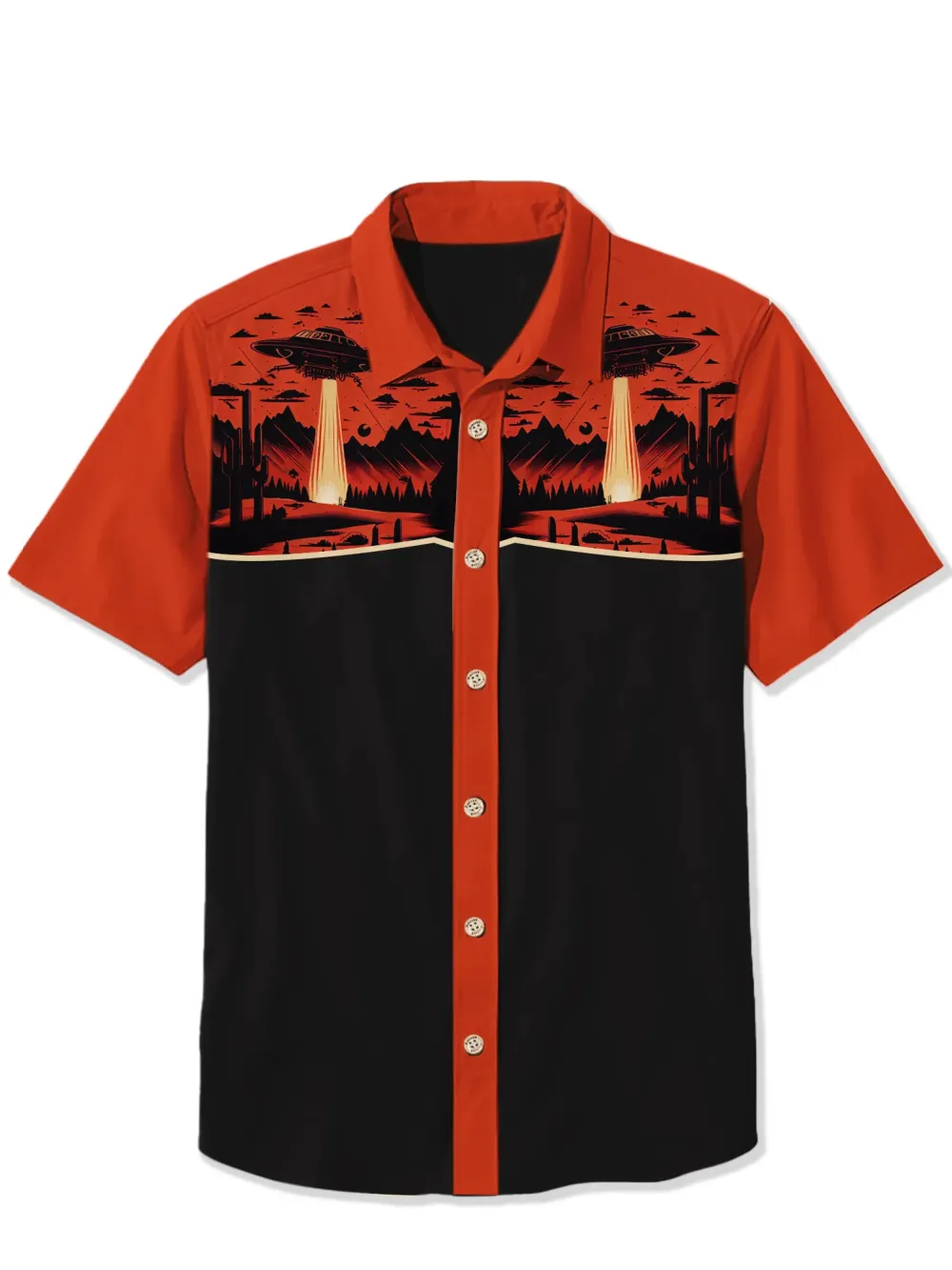 Western Retro Spaceship Cactus Shirt