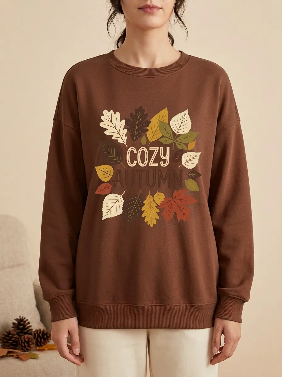 Comfort Rust Printed Women's Graphic Sweatshirt