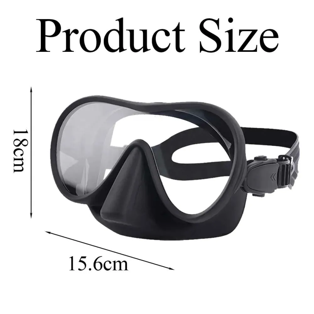 Black Full-Coverage Adjustable Adult Scuba Diving Mask