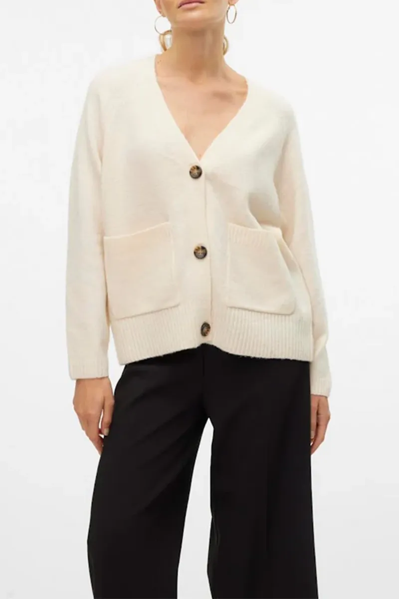 Pocketed V-Neck Knit Cardigans