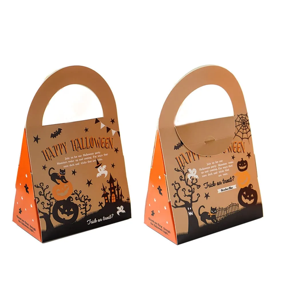 5Pcs Happy Halloween Candy Packaging Box/Cookie Tote Bag