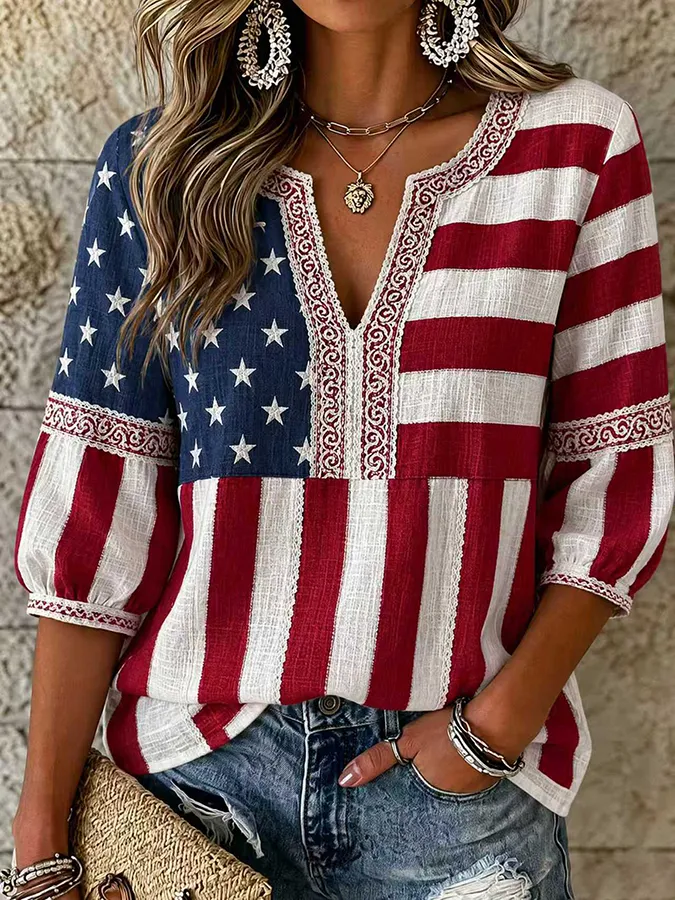 Women's 250th Anniversary Printed Casual Top