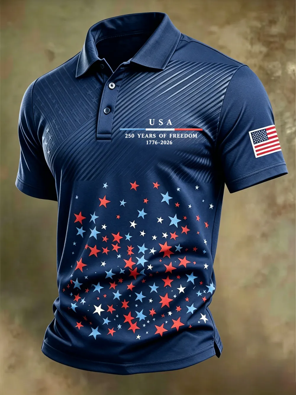 250Th Anniversary American Embroidery Commemorative Printed Polo Shirt