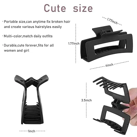 Ladies' Simple Solid Color Hair Clip Set 8P Big And 4P Small