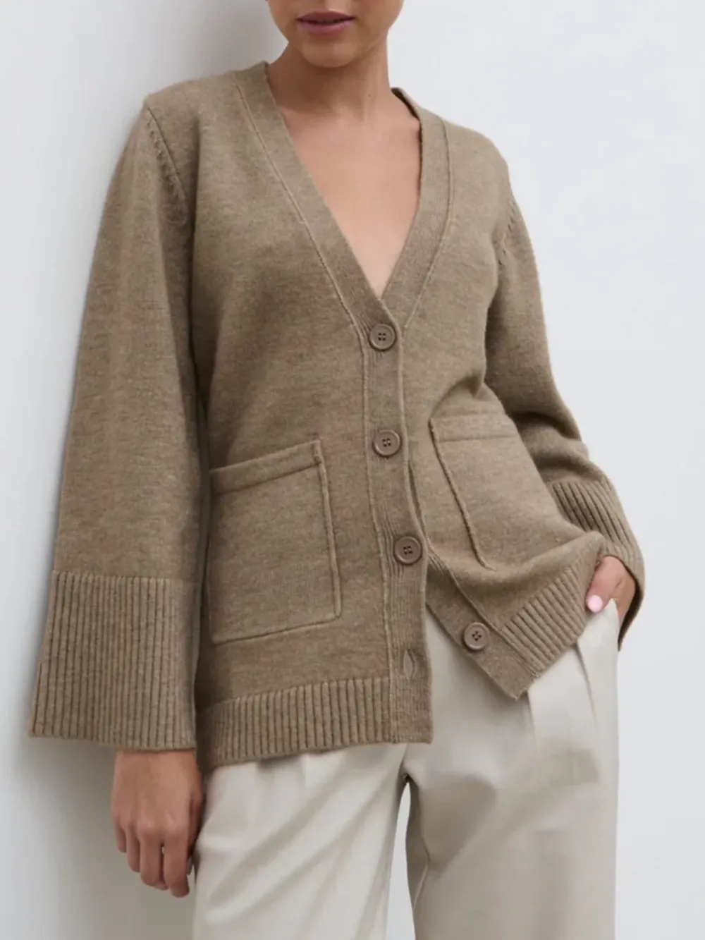 Button Front Knit Cardigan