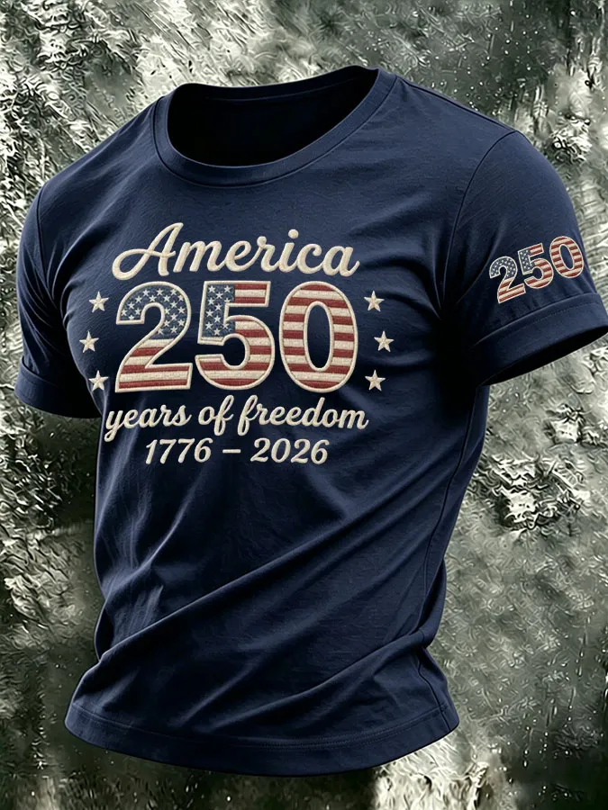 Men's The United States of America Printed Casual T-shirt