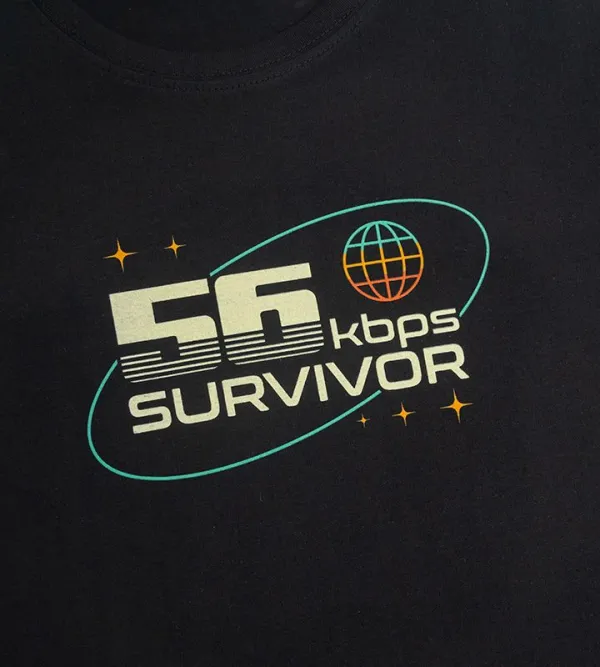 Digital Graphic Short Sleeve Black T-Shirt