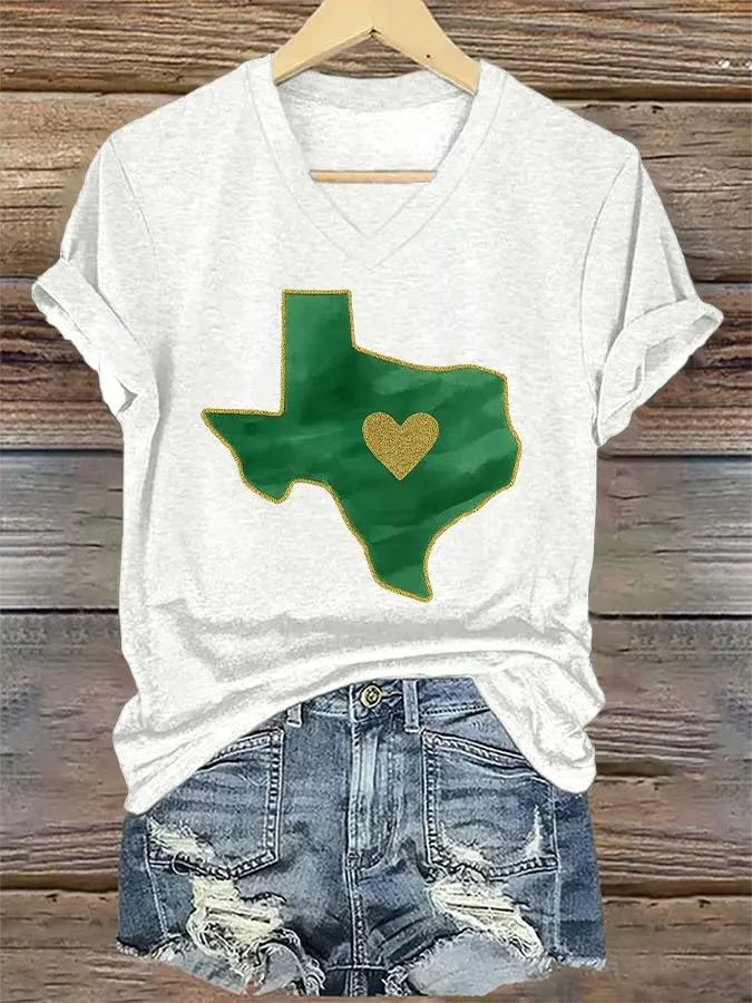 Women's Retro Prayers For Camp Mystic Texas Strong Print T-Shirt