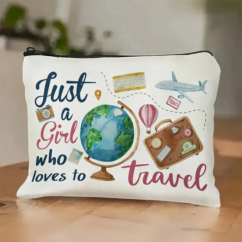 Nailhour Just A Girl Who Likes Travel Makeup Bag (25*17*6cm)