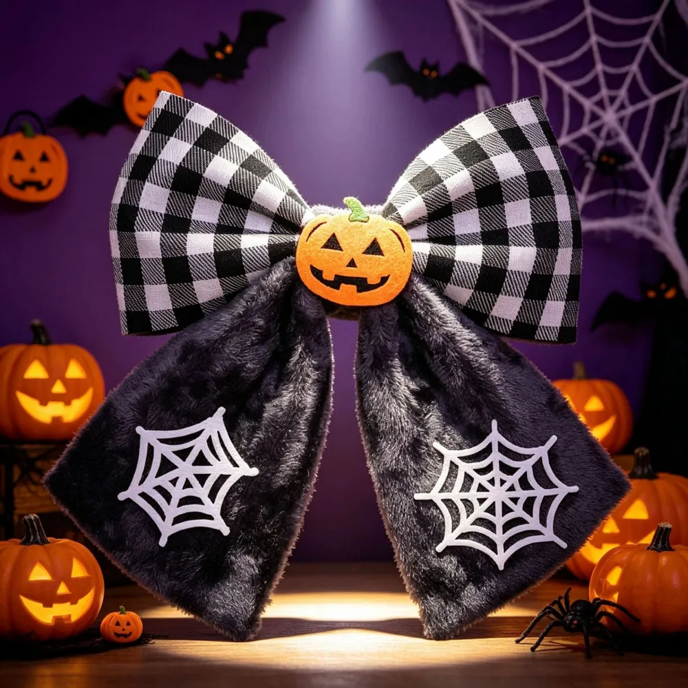 Halloween Window Decorations Bows And Party Scene Setup (30cm×35cm)