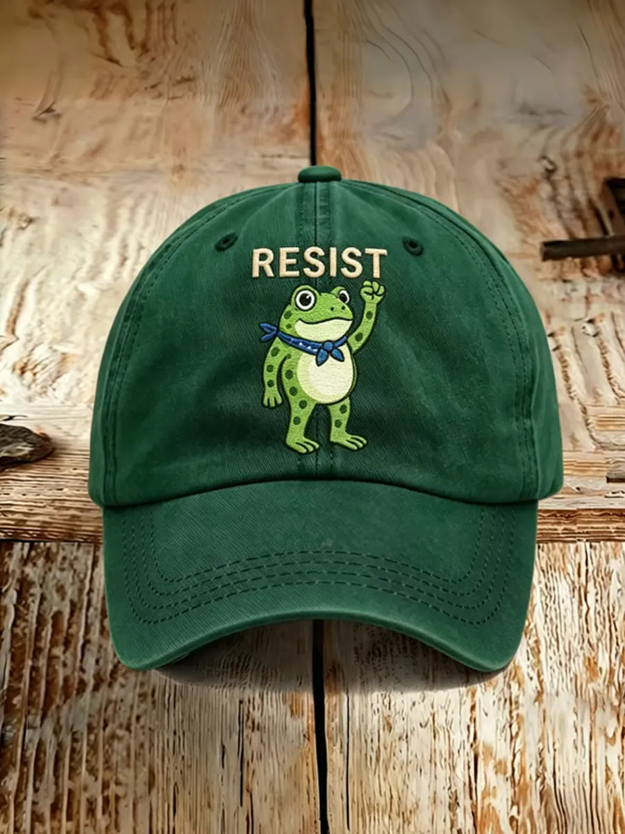 Portland Frog Fun Print Baseball Cap