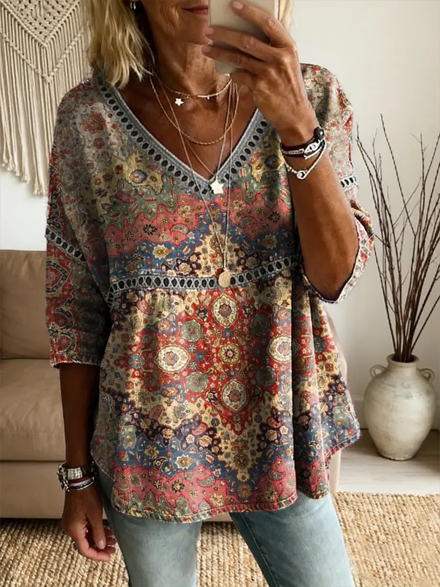 Women's Vintage Casual Linen Cotton Top
