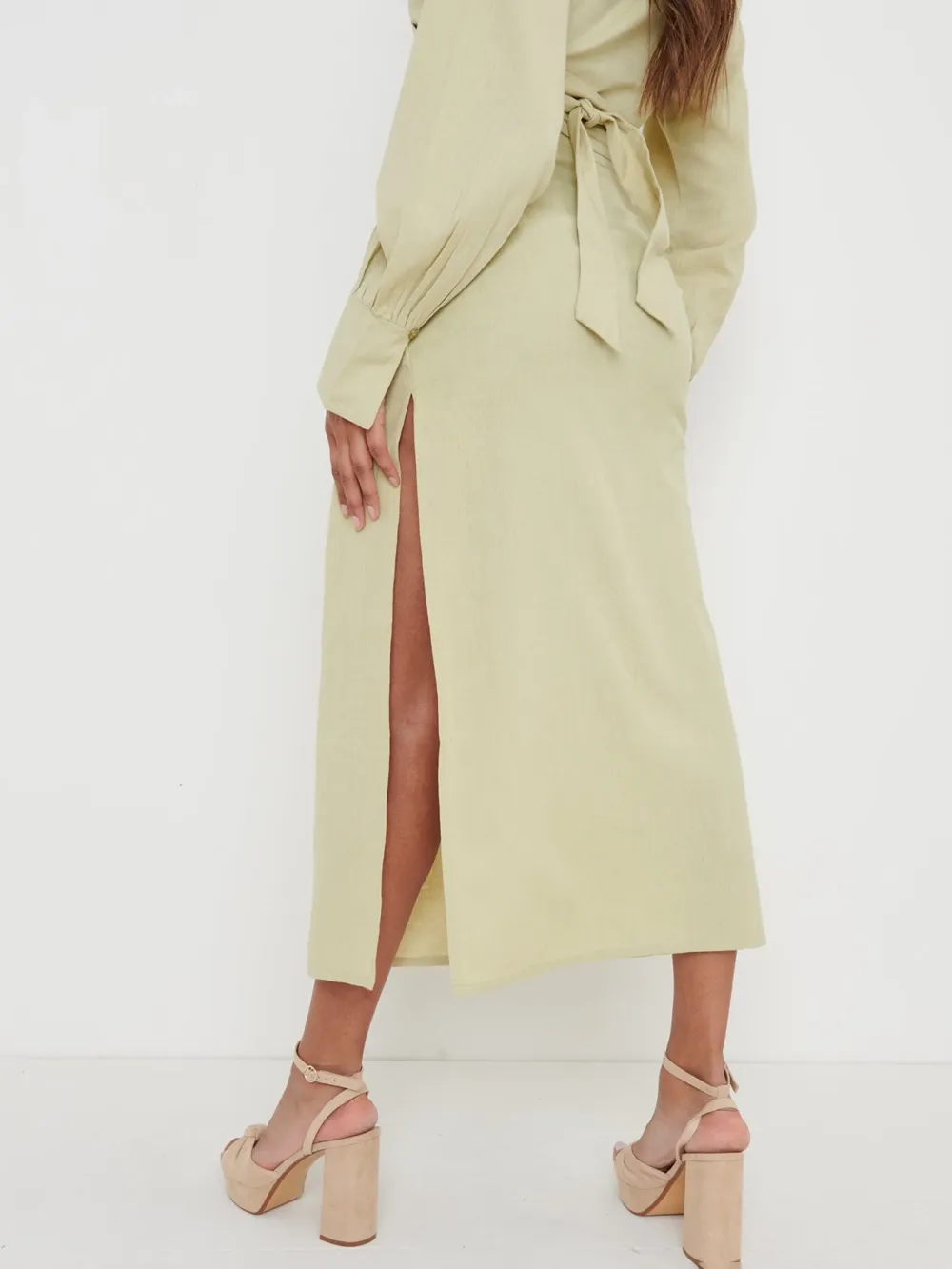 Cotton&Linen Ruched Skirt