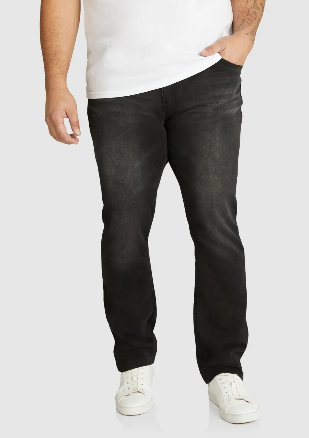 BLACK WASHED JEANS WITH RELAXED FIT FOR DAILY CASUAL