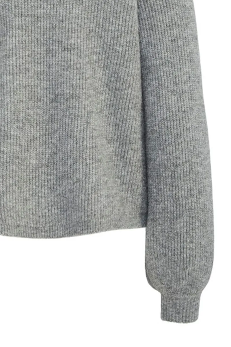 Grey Tie Front V-Neck Knit Cardigans