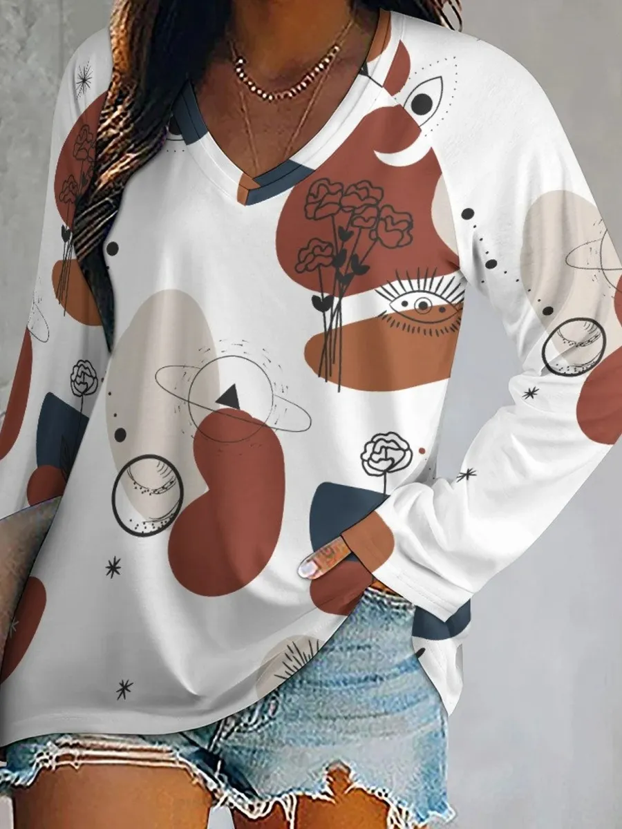 Abstract Print Long Sleeve T-Shirt