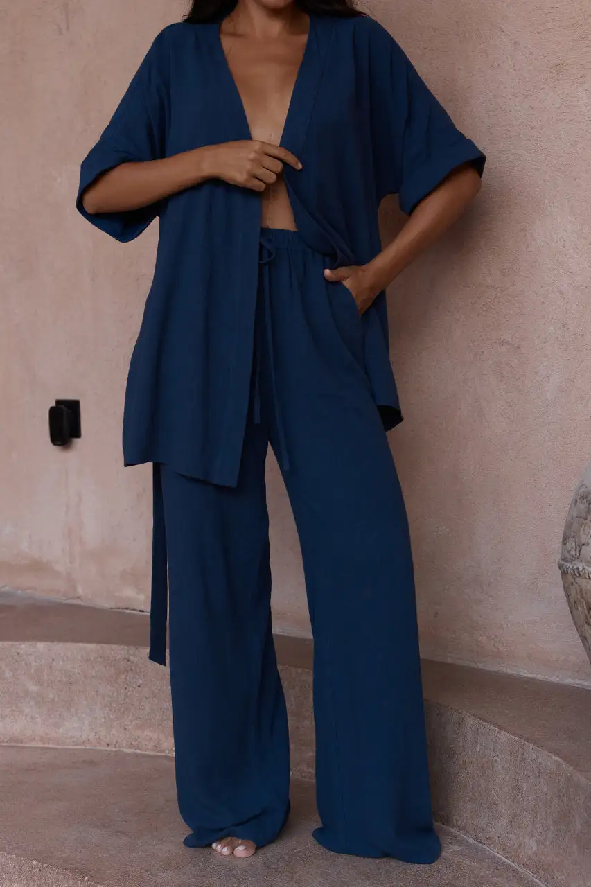 Solid Color Oversized Loungewear Pants