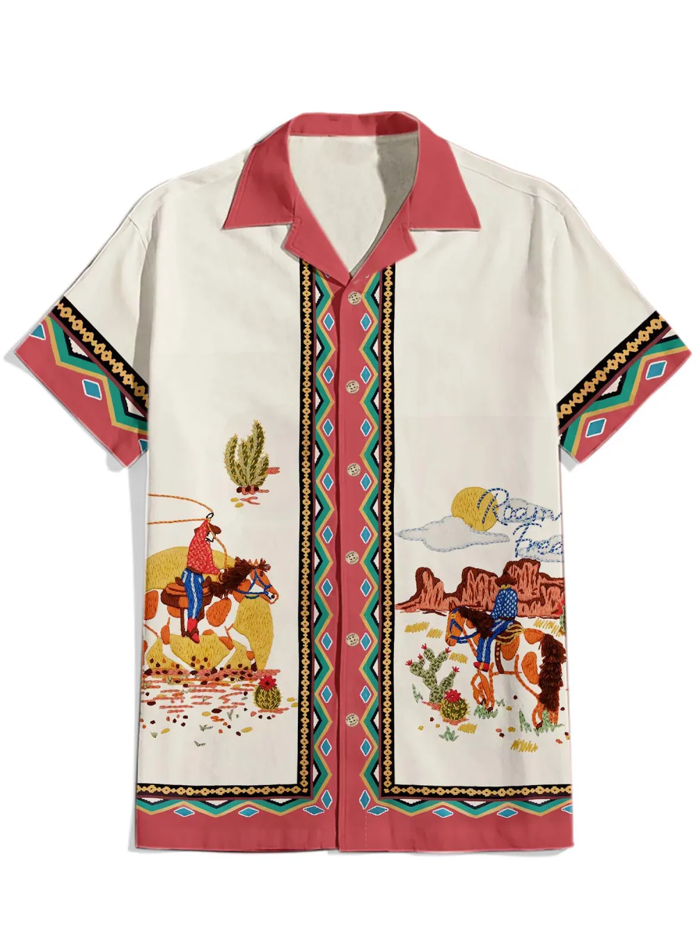 Wild Cowboy - 100% Cotton Cuban Collar Shirt