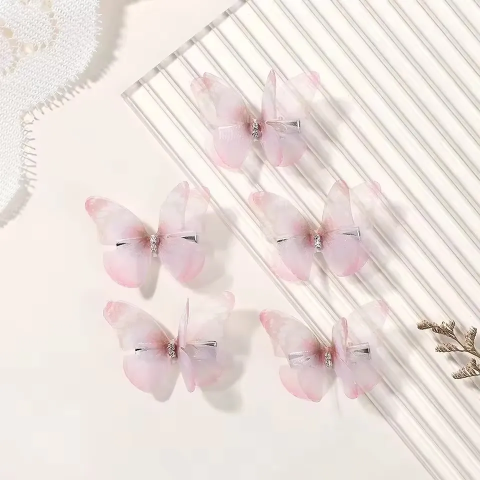 Creative Realistic Butterfly Colorful Hairpin