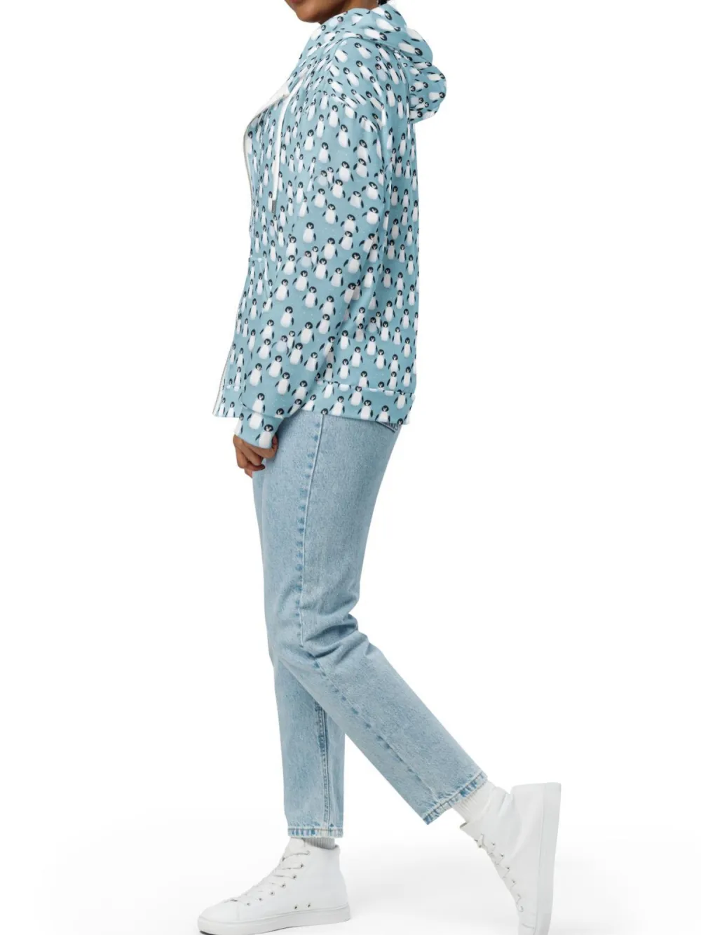 Cute Penguin Print Hoodie