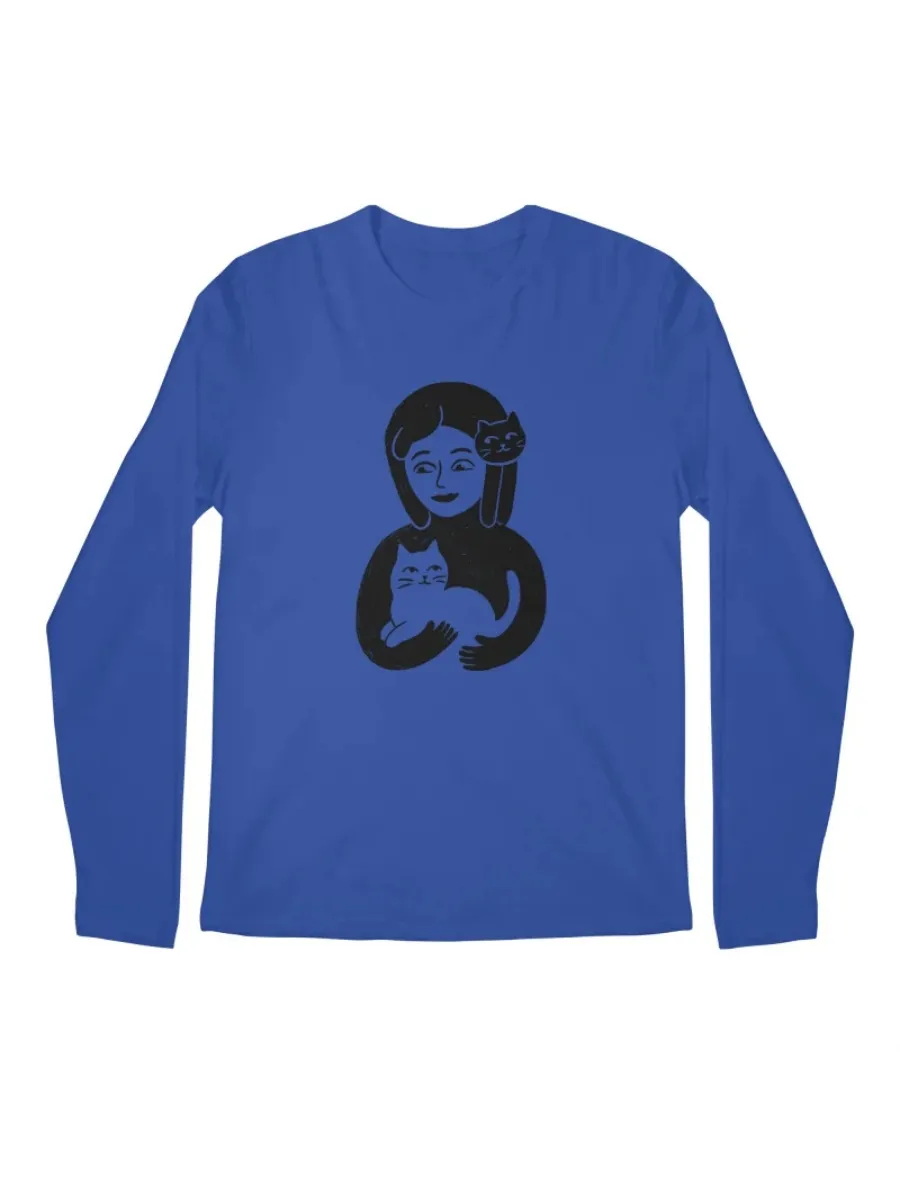 Girl and Cat Graphic T-Shirt