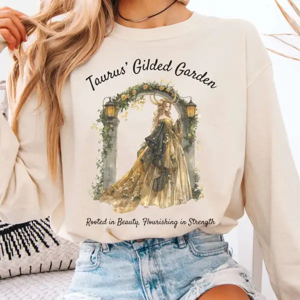 Taurus's Gilded Garden Zodiac Long Sleeve Shirt