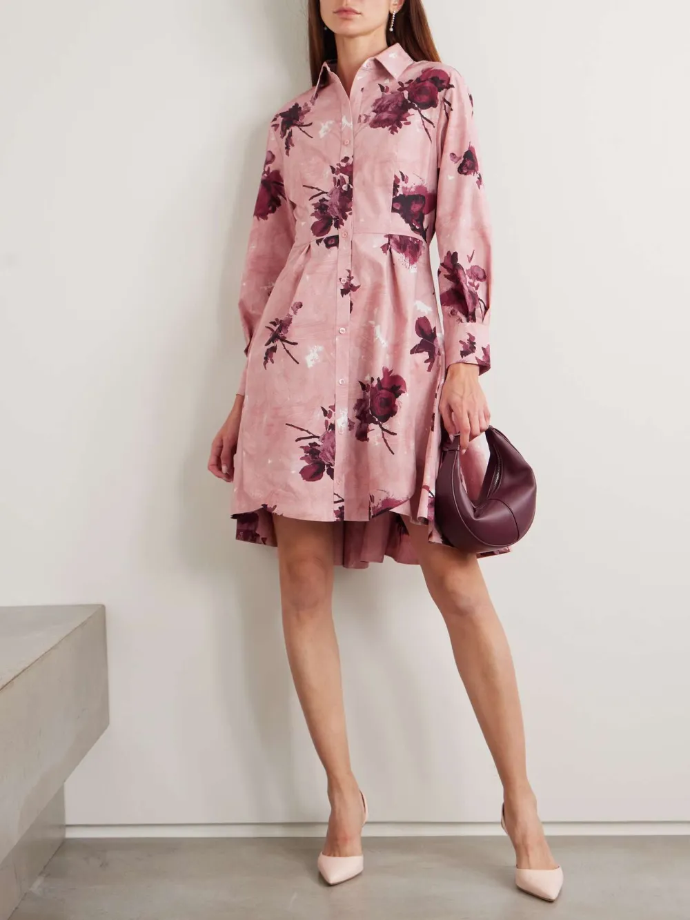 Floral Button Up Shirt Dress