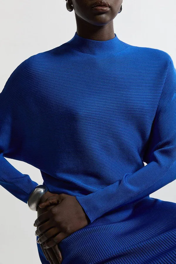 Slinky Drape Batwing Sleeve Knit Top