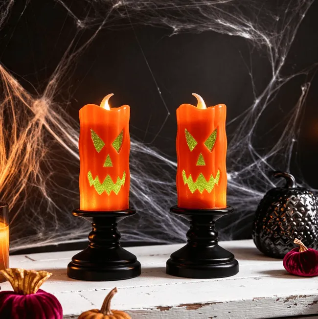 Skull & Pumpkin Flameless Candles🕯️🖤