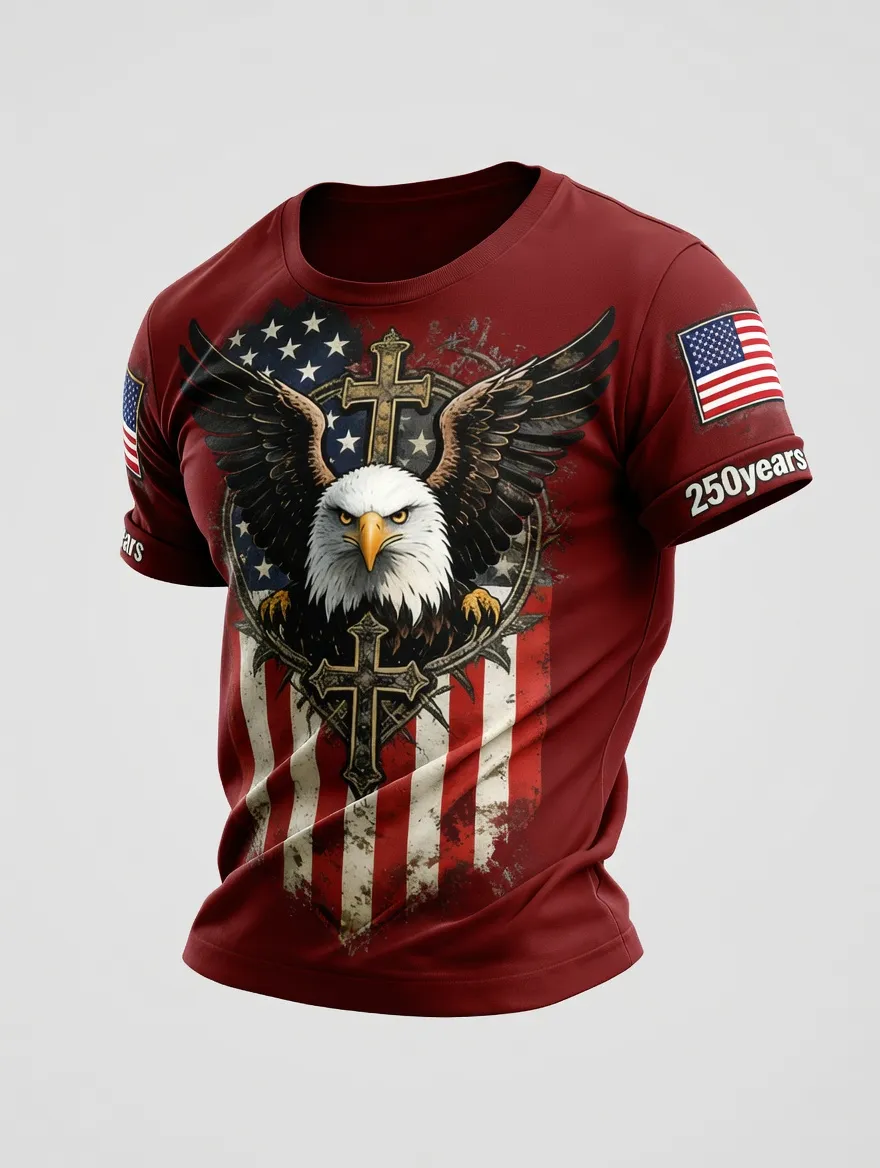 Men's Retro Faith 250th Anniversary American Short-Sleeve T-Shirt