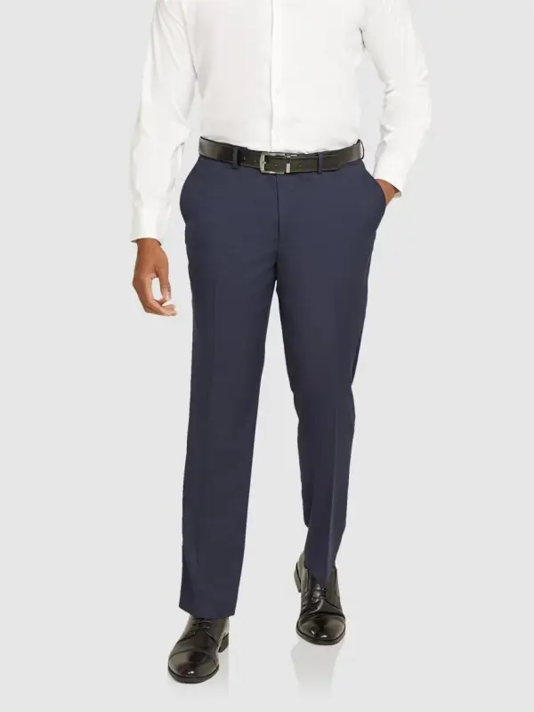 NAVY BLUE DRESS PANTS WITH TAILORED FIT FOR FORMAL ENSEMBLES