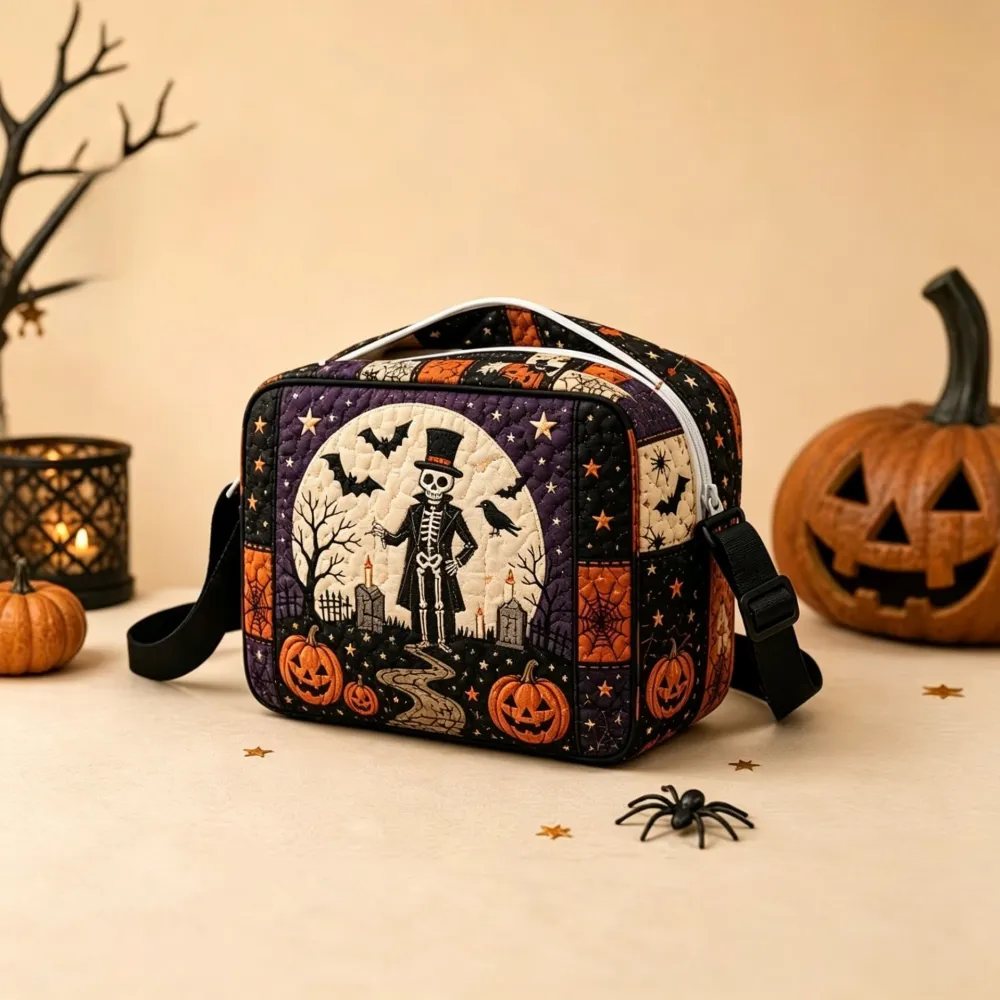 Women's Halloween Fashion Digital Print + Quilted Crossbody Bag