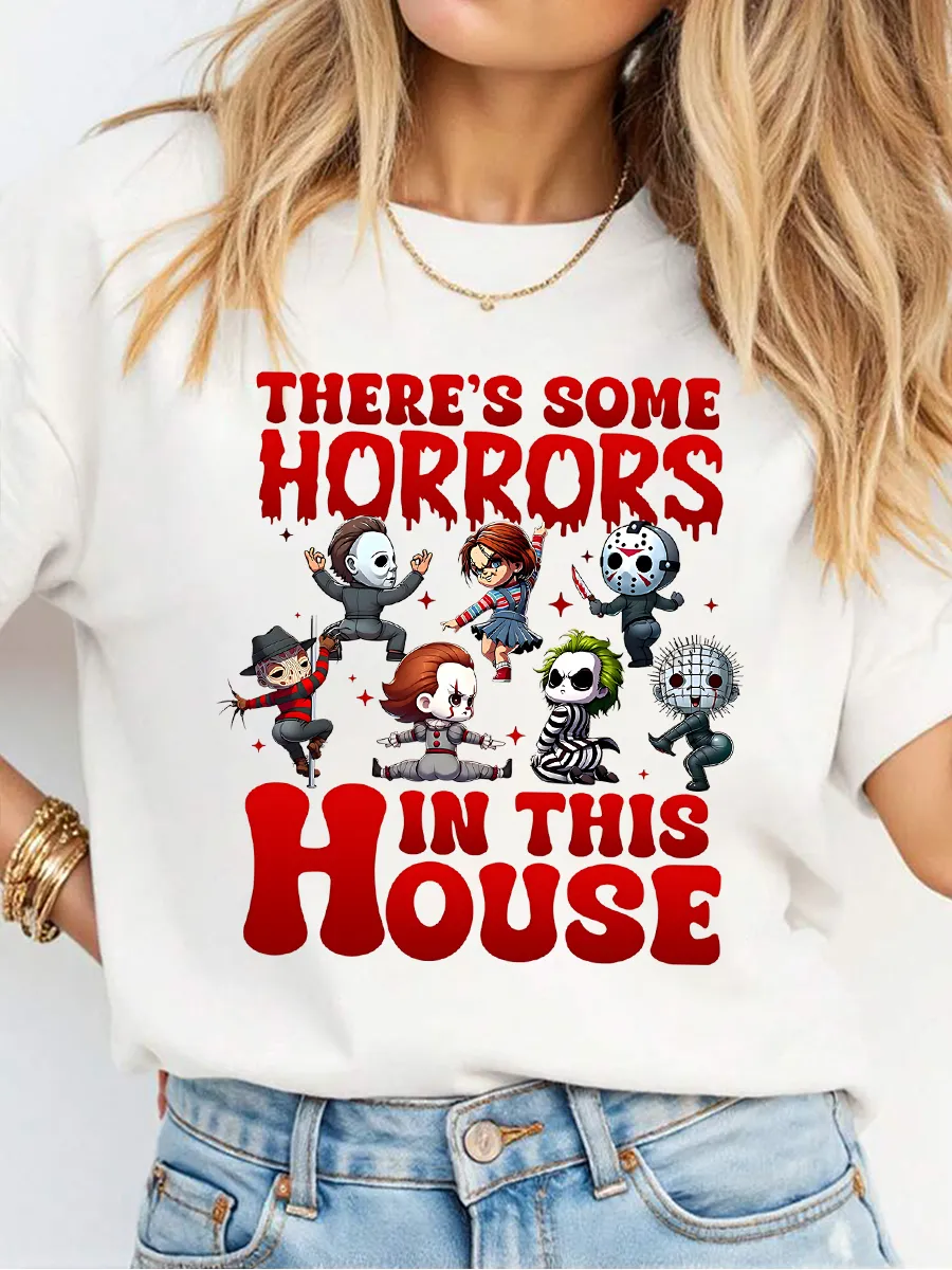 💥LAST DAY SALE 50% OFF💥New There'S Some Horrors In This House Funny Halloween T Shirt