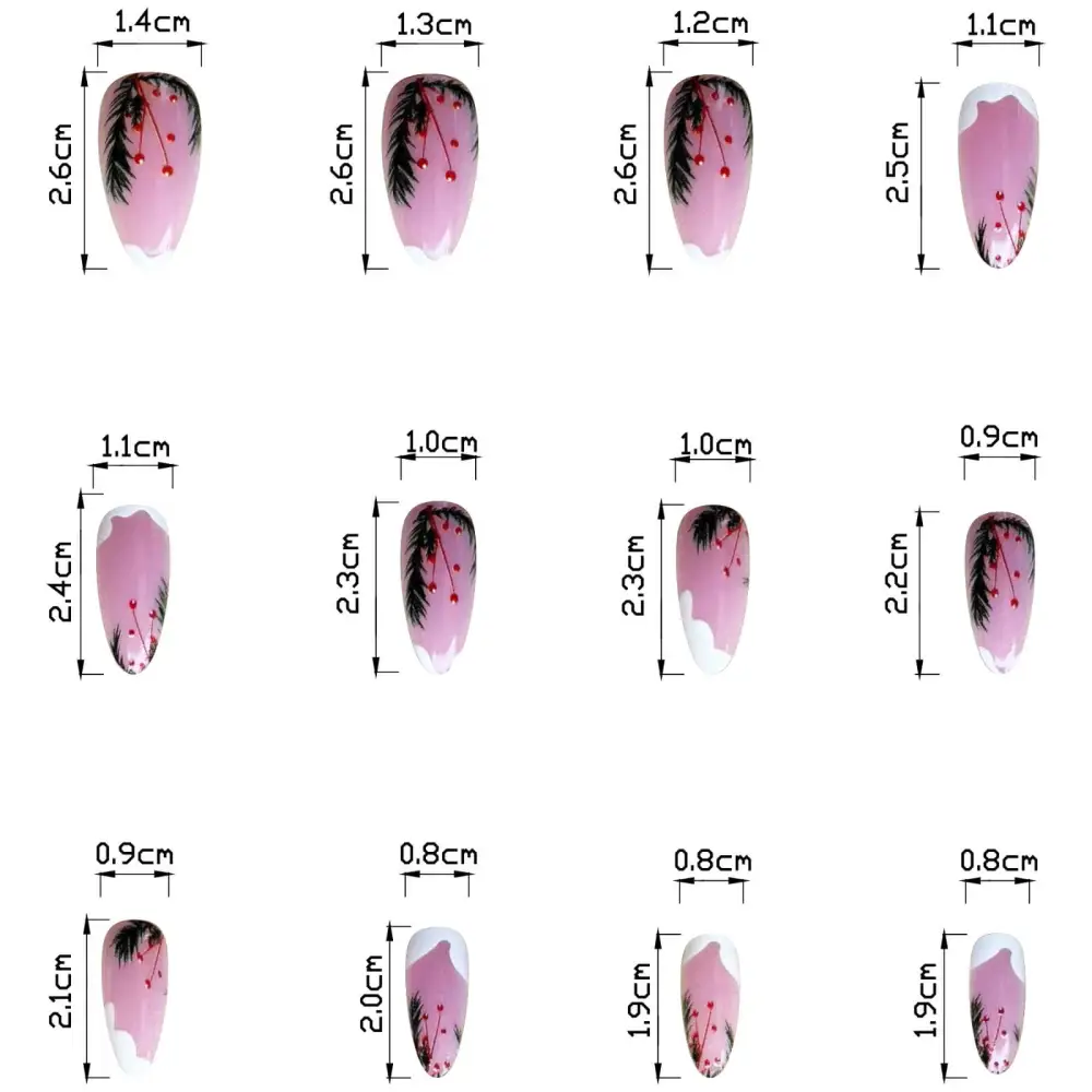 Nailhour 24Pcs Christmas Nude Medium Almond Press On Nails