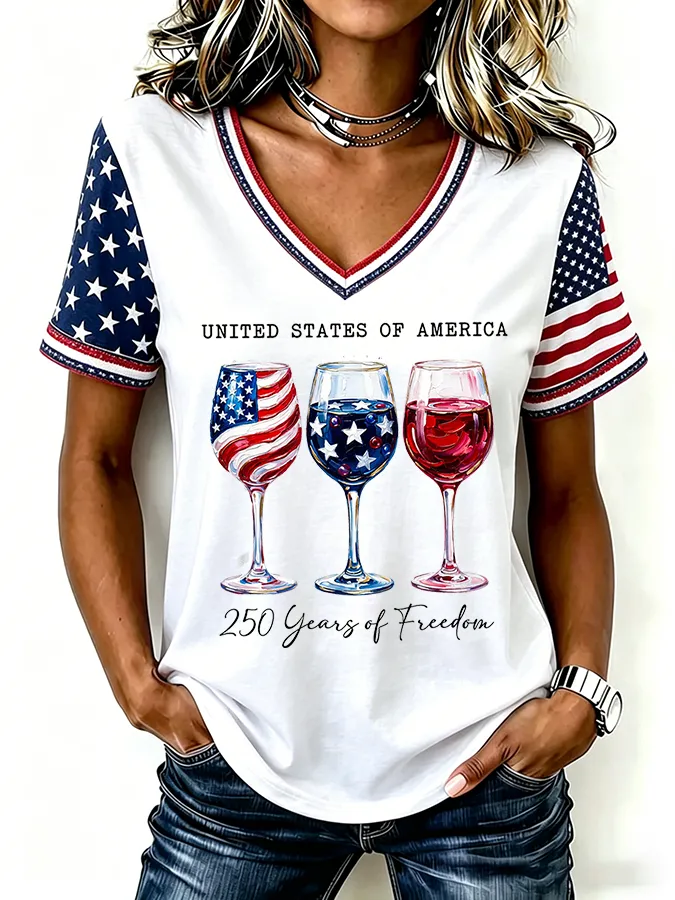 Women'S 250th Anniversary Printed Casual T-Shirt
