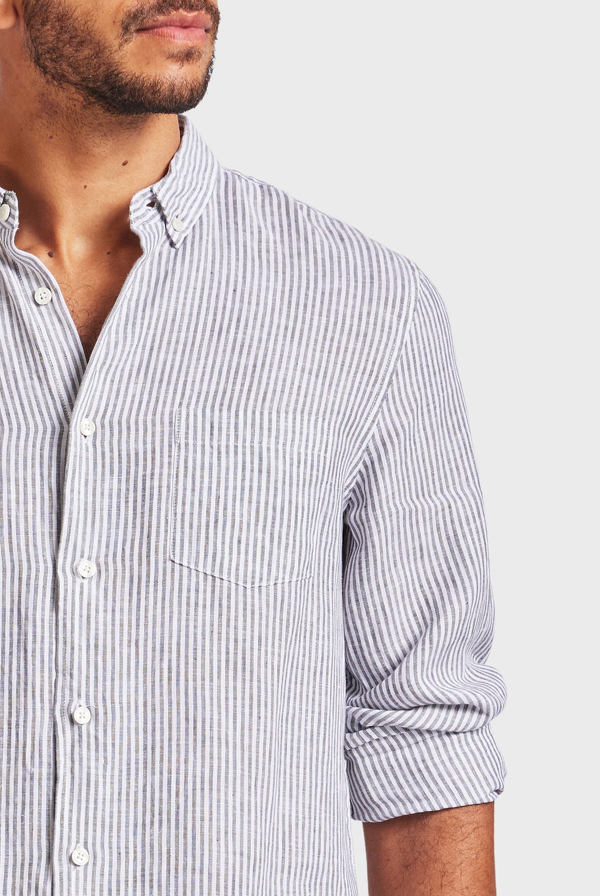 Rory Linen Shirt- Smoke pine