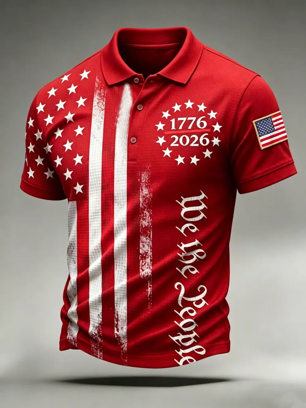 Men'S Casual 250Th Anniversary Celebration Of The Founding Of The United States Independence Day Personalized Printed Polo Shirt