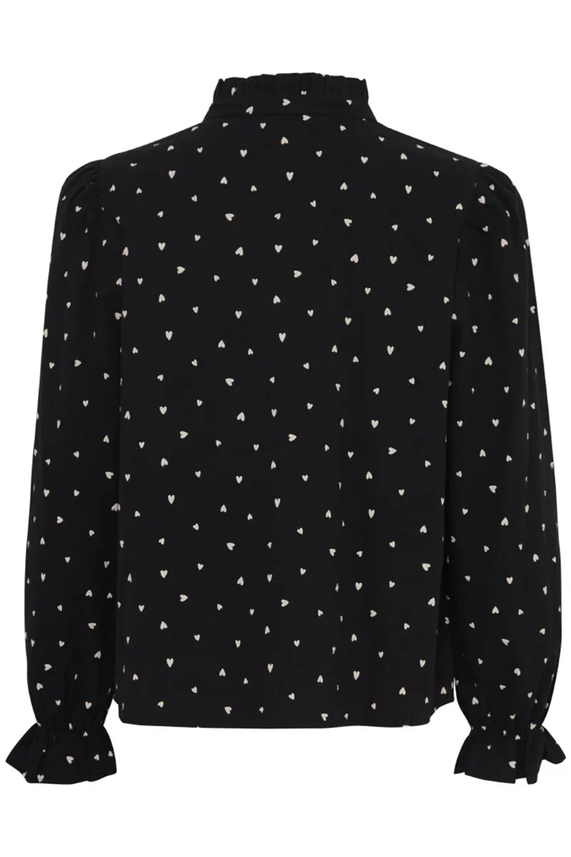 Dot Patterned Puff Sleeve Shirts