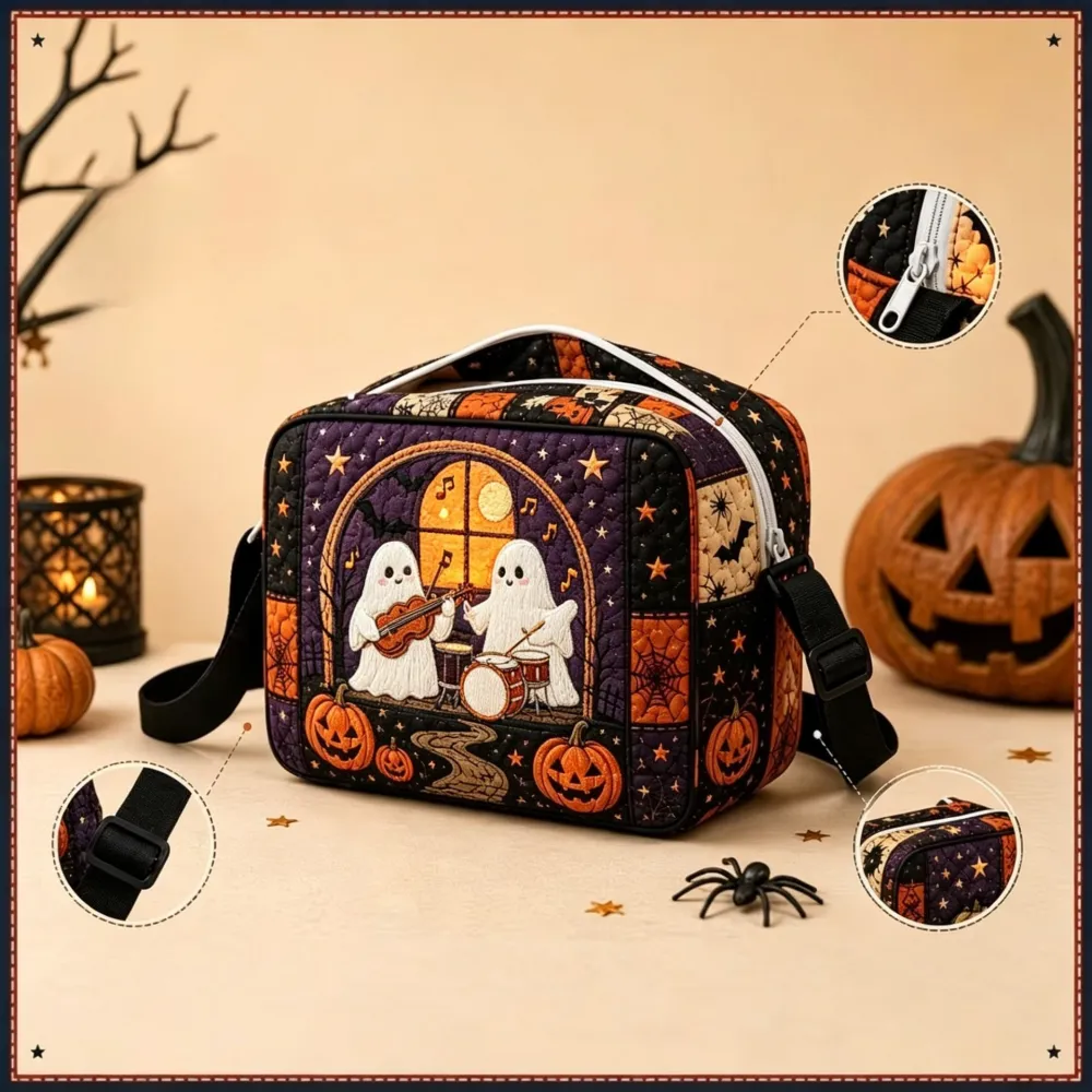 Women's Halloween Fashion Digital Print + Quilted Crossbody Bag