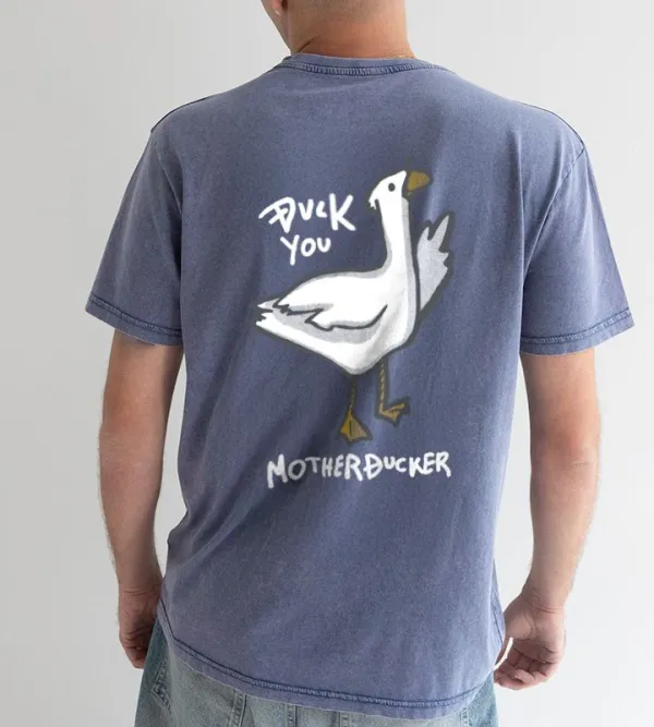 Cartoon Goose Graphic Unisex Slight Stretch T-Shirt
