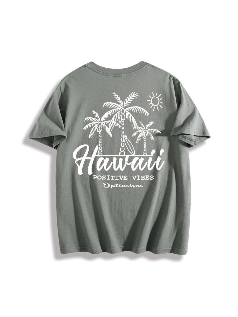 Hawaiian Positive Vibes Graphic T-Shirt
