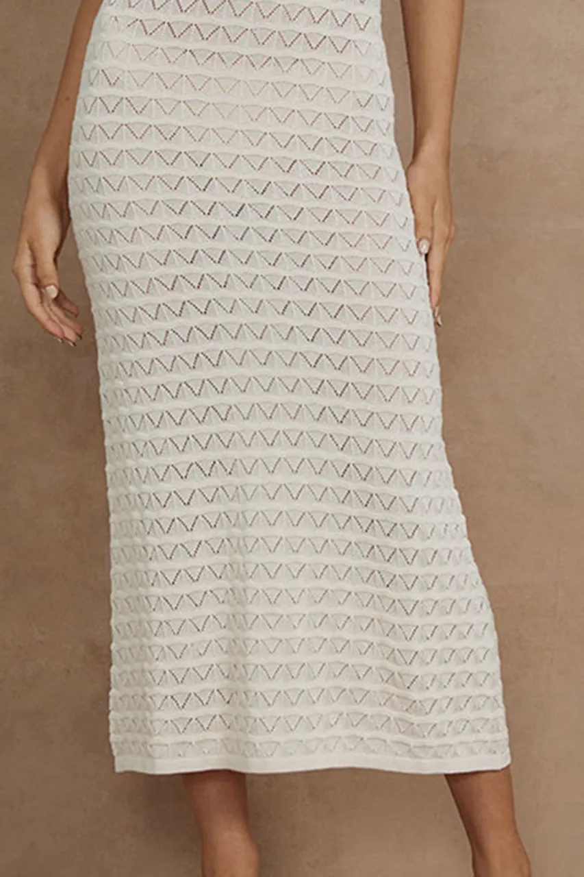Luxe Crochet Cut Out Midi Dress