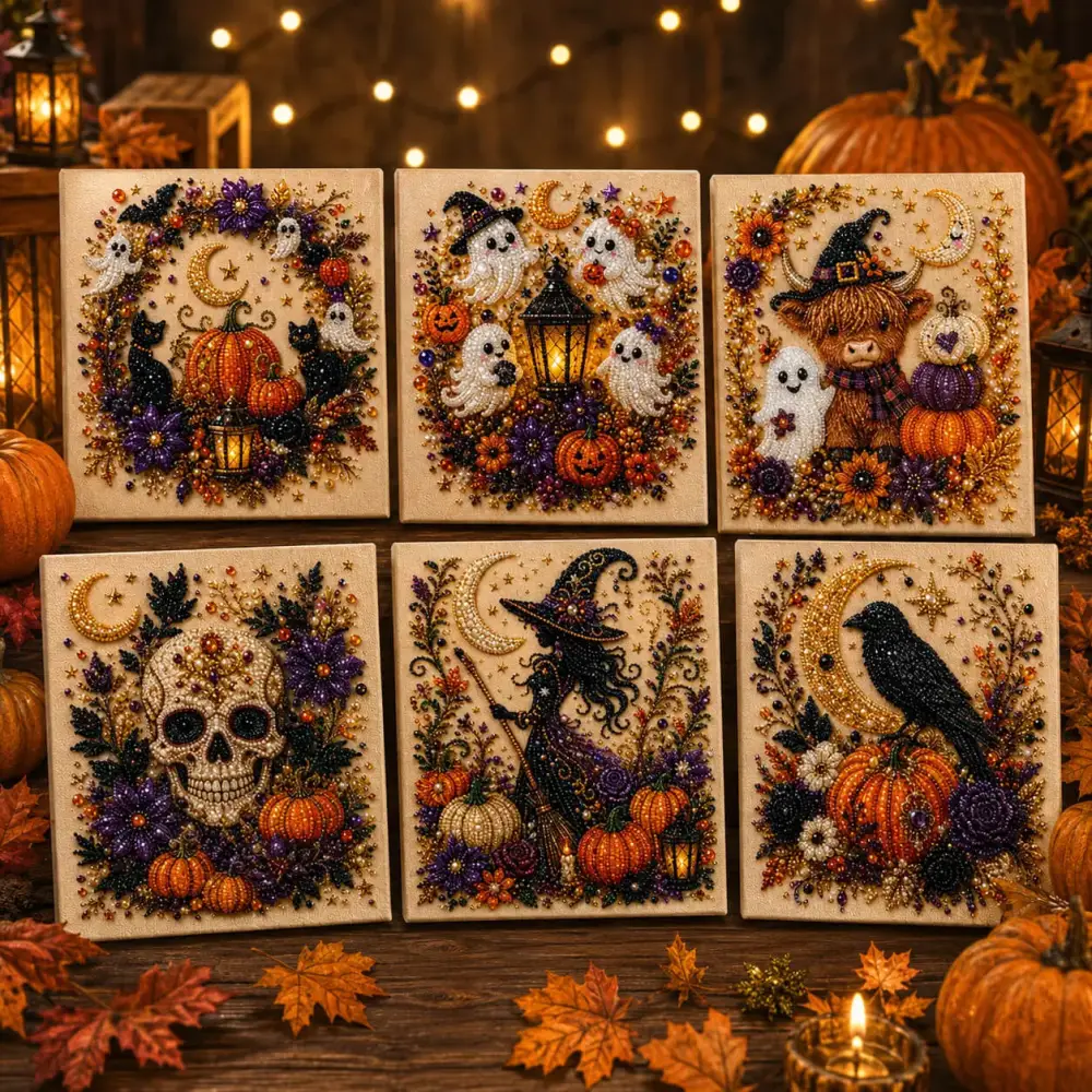 Halloween 5D Diamond Painting Kit: Beginner-Friendly Bead Art